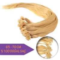 0 DOĞAL SAÇ / Keratin Kaynak / 25 ADET / 70 Cm / Platin Renk