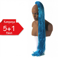 5 + 1 - MISS HAIR K FIBER BRAID - S.Blue - Afrika Örgüsü Saçı, Afrika Örgüsü Malzemesi,Rasta,Topuz Saçı