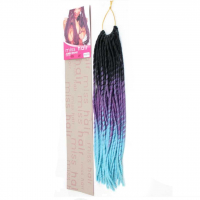 HAZIR GEÇİCİ RASTA - MISS HAIR -100 GR - OMBRE SİYAH MOR MAVİ - R25