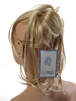 Platin Sarı Lastikli Topuz Saçı - Kalın Örgülü Saç Aksesuarı - RBP614-144.88