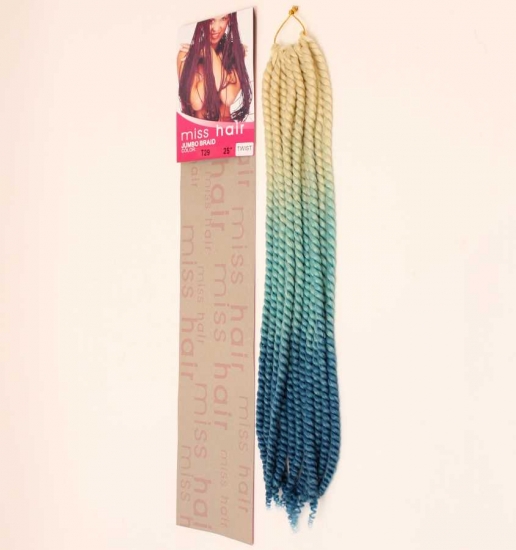 TWIST/BURGU MISS HAIR-100 GR.(OMBRE SARI AÇIK MAVİ PETROL MAVİ - T29 )