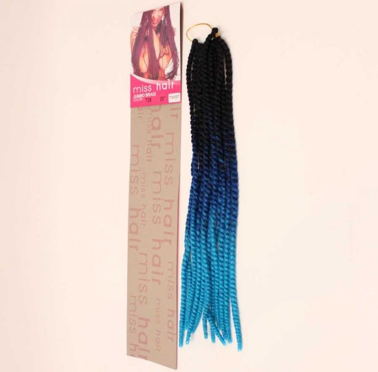 TWIST/ BURGU MISS HAIR-100 GR.(OMBRE SİYAH LACİVERT MAVİ - T28 )