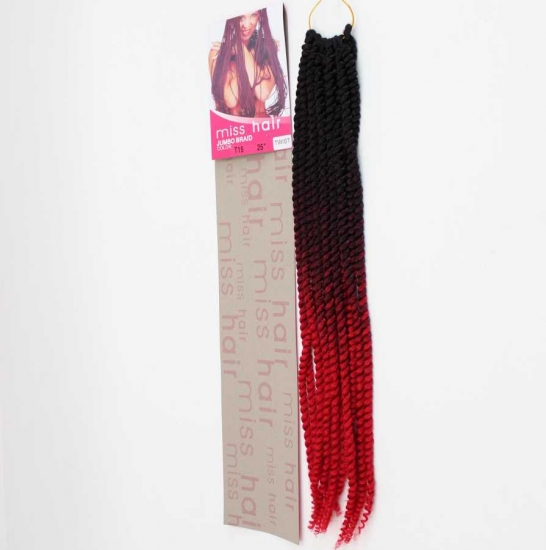 TWIST/BURGU MISS HAIR-100 GR.(SİYAH-KIRMIZI OMBRE T15 )