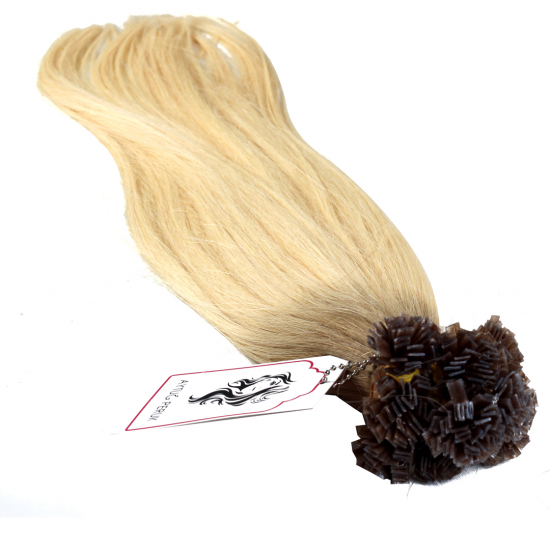 %100 Doğal Saç / Keratin Kaynak / Bebek Kumralı, Platin Ombreli / 25 Adet / 70 Cm / A+ Plus