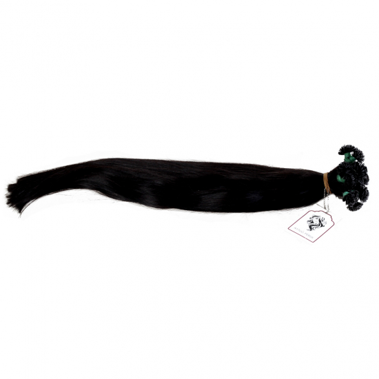 %100 Doğal Saç / Keratin Kaynak / Naturel Boyasız Koyu Kahve / 25 Adet / 70 Cm 