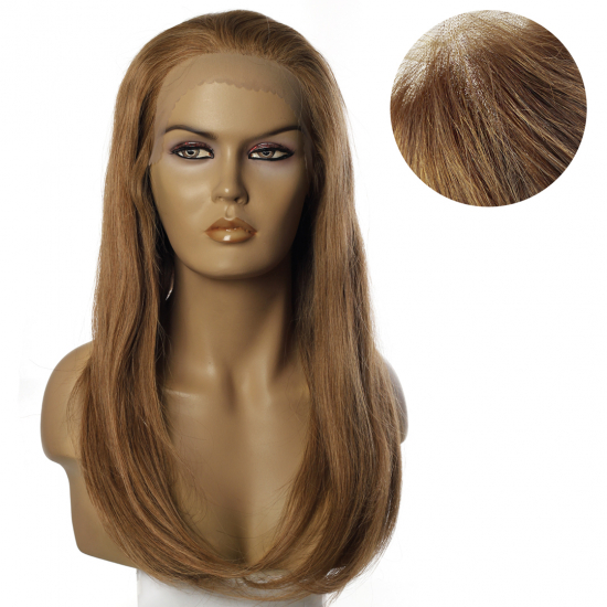 %100 DOĞAL SAÇ MEDİKAL TÜL PERUK - LACE FRONT - BAL KÖPÜĞÜ - HHI-1622-6