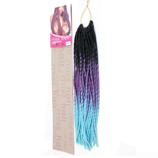 HAZIR GEÇİCİ RASTA - MISS HAIR -100 GR - OMBRE SİYAH MOR MAVİ - R25