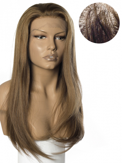 %100 DOĞAL SAÇ MEDİKAL TÜL PERUK - LACE FRONT - KÜLLÜ KUMRAL - HHI-1722-8