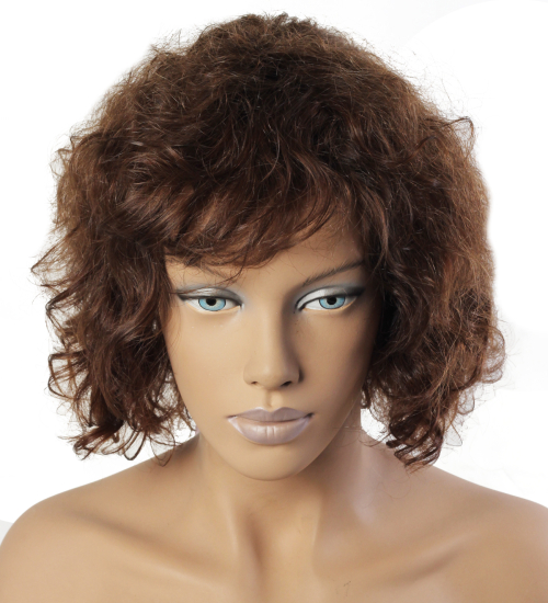 ​%100 Doğal Saç Peruk / Boyasız, Doğal Kıvırcık Peruk / Açık Kumral