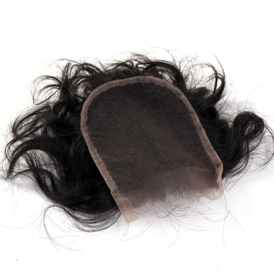 thumb% 100 DOĞAL SAÇ TÜL KAKÜL / TEPELİK / DALGALI /SİYAH RENK / 8 İNÇ - 20 CM- UNISEX KULLANIM