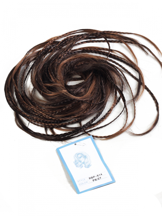 thumbKumral Işıltılı Lastikli Topuz Saçı - Kalın Örgülü Saç Aksesuarı - RBP614-P6.27