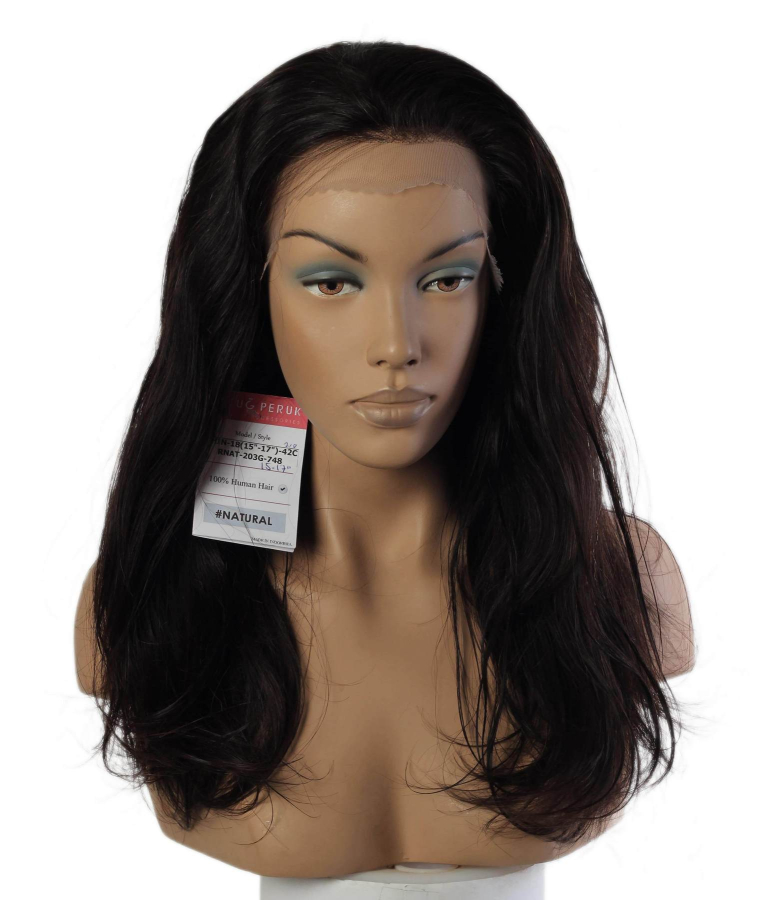  DOĞAL SAÇ MEDİKAL TÜL PERUK - LACE FRONT - KAHVE