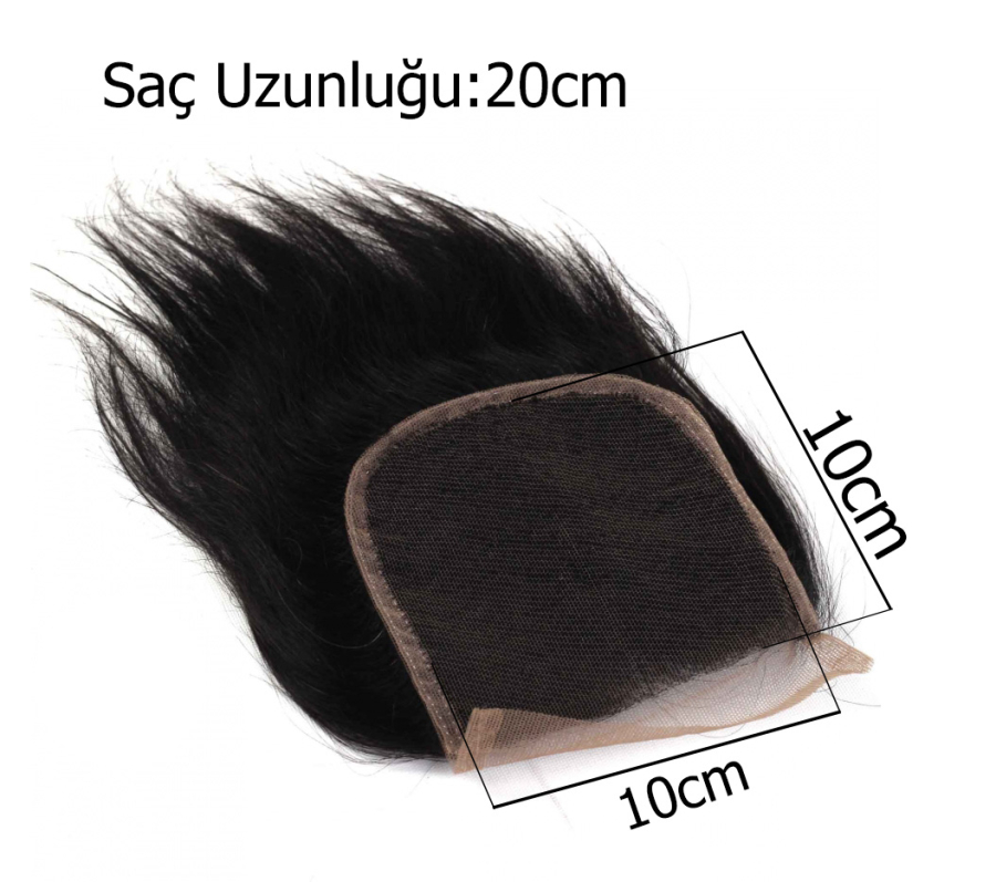 thumb% 100 DOĞAL SAÇ TÜL KAKÜL / TEPELİK / DALGALI /SİYAH RENK / 8 İNÇ - 20 CM- UNISEX KULLANIM