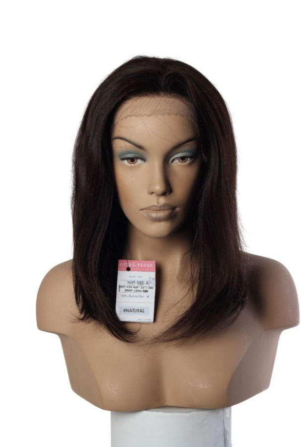 DOĞAL SAÇ MEDİKAL TÜL PERUK - LACE FRONT - KOYU KAHVE