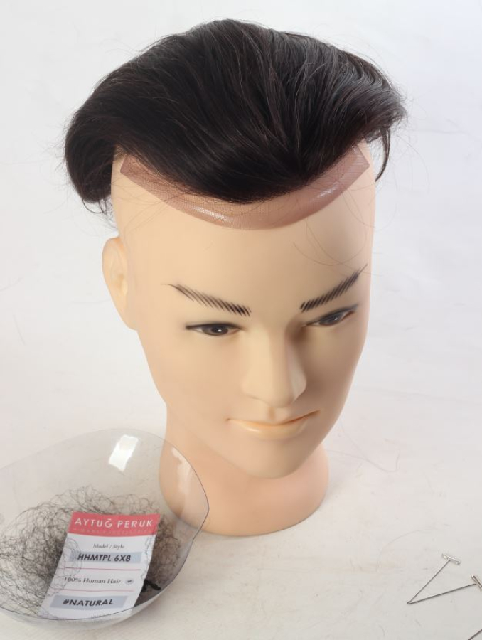 thumbMono Erkek Protez Tepelik - %100 Doğal Türk Saçı - HHMTPL(6*8) - Naturel Renk